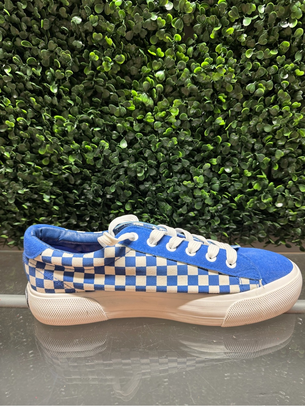 Mudd Blue White Checkerboard Low-Top Sneakers - Picture 7 of 10
